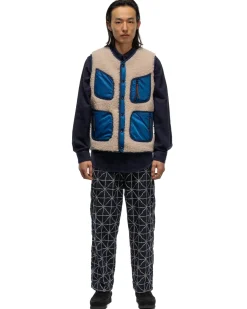 KAPITAL Bonding Fleece Beach Vest Ecru>Men Outerwear