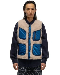 KAPITAL Bonding Fleece Beach Vest Ecru><noscript><img width=