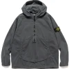 Stone Island Brushed Cotton Canvas Old Effect Anorak Lead Grey>Men Shirts