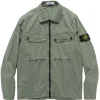 Stone Island Brushed Cotton Canvas Old Effect Overshirt Sage>Men Shirts