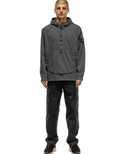 Stone Island Brushed Cotton Canvas Old Effect Anorak Lead Grey>Men Shirts