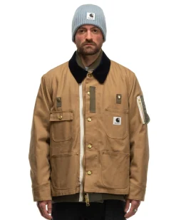 sacai Carhartt Wip Canvas X Ma-1 Jacket Detroit Beige><noscript><img width=