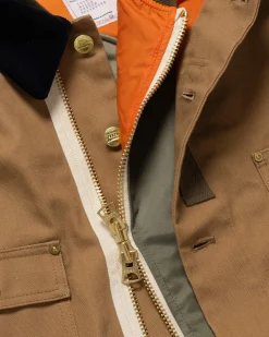 sacai Carhartt Wip Canvas X Ma-1 Jacket Detroit Beige><noscript><img width=