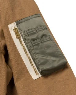 sacai Carhartt Wip Canvas X Ma-1 Jacket Detroit Beige><noscript><img width=