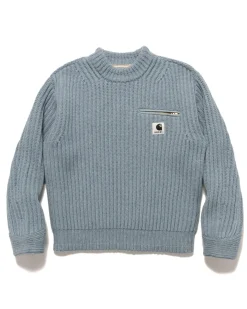 sacai Carhartt Wip Knit Pullover Detroit Light Blue>Men Sweaters