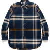 Engineered Garments 19 Century Bd Shirt Cotton Big Plaid Flannel Navy/Gold>Men Shirts