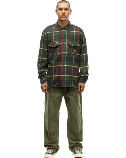 Engineered Garments Classic Shirt Cotton Heavy Twill Plaid Olive>Men Shirts