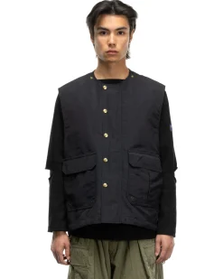 KAPITAL 60/40 Cloth Gale Vest Black><noscript><img width=