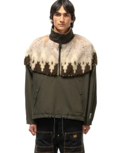 KAPITAL 60/40Cloth X Boa Fleece Nordic Anorak Brown><noscript><img width=