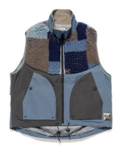 KAPITAL 60/40Cloth X Tugihagi Fleece Hutte Vest Navy>Men Outerwear