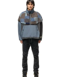 KAPITAL 60/40Cloth X Tugihagi Fleece Hutte Anorak Navy>Men Outerwear