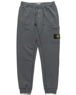 Stone Island Cotton Fleece Garment Dyed 1 Pocket Sweatpant Lead Grey>Men Bottoms