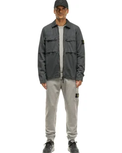 Stone Island Cotton Fleece Garment Dyed 1 Pocket Sweatpant Melange Grey>Men Bottoms