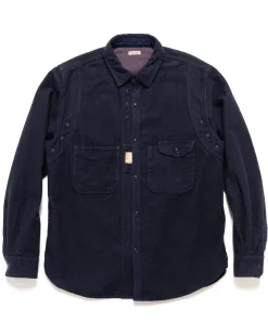 KAPITAL Cpo Cotton Wool Mopar Shirt Navy>Men Shirts