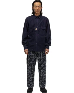 KAPITAL Cpo Cotton Wool Mopar Shirt Navy>Men Shirts