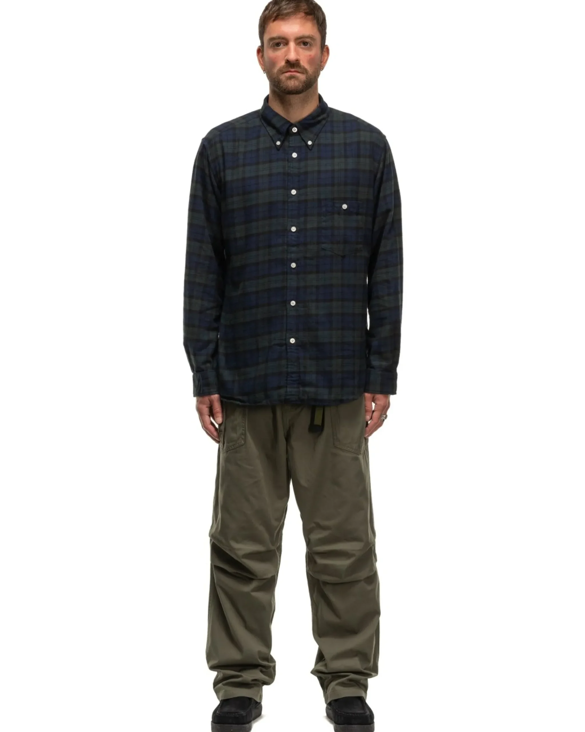 nonnative Dweller B.D. Shirt Cotton Tartan Check Black Watch>Men Shirts