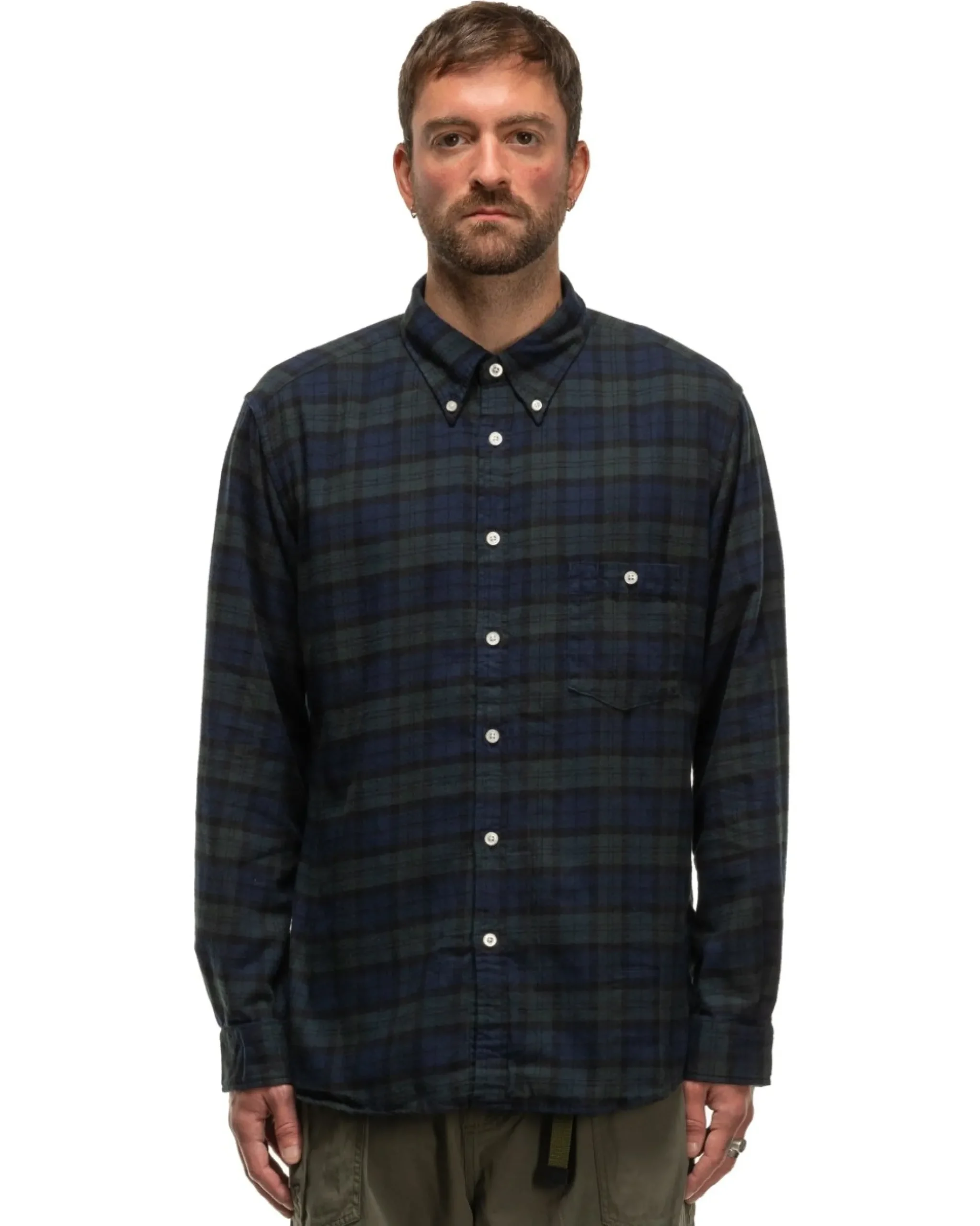 nonnative Dweller B.D. Shirt Cotton Tartan Check Black Watch>Men Shirts