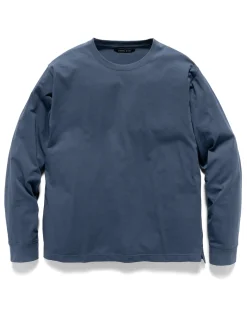 HAVEN Excel Relaxed Fit T-Shirt L/S-Siro Cotton Jersey Nightshadow>Men T-Shirts