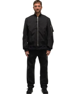 sacai Faux Suede Mix Blouson Black>Men Outerwear