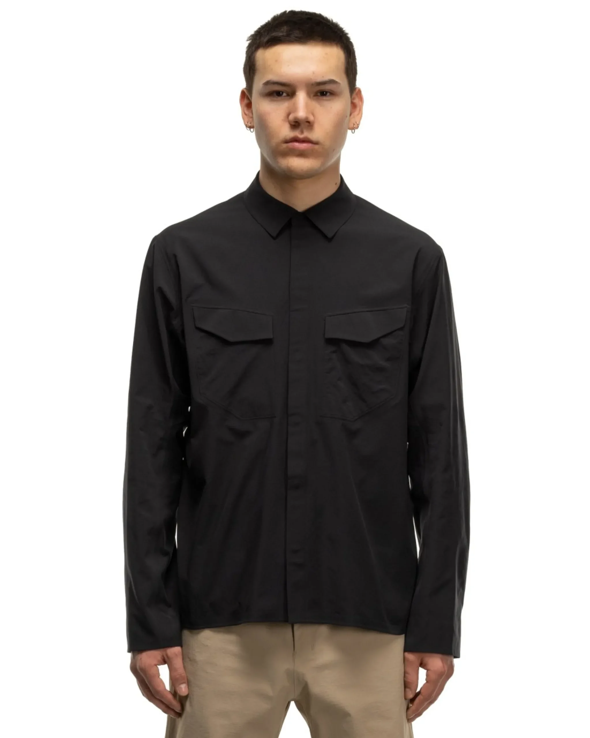 Veilance Field Ls Shirt Black>Men Shirts