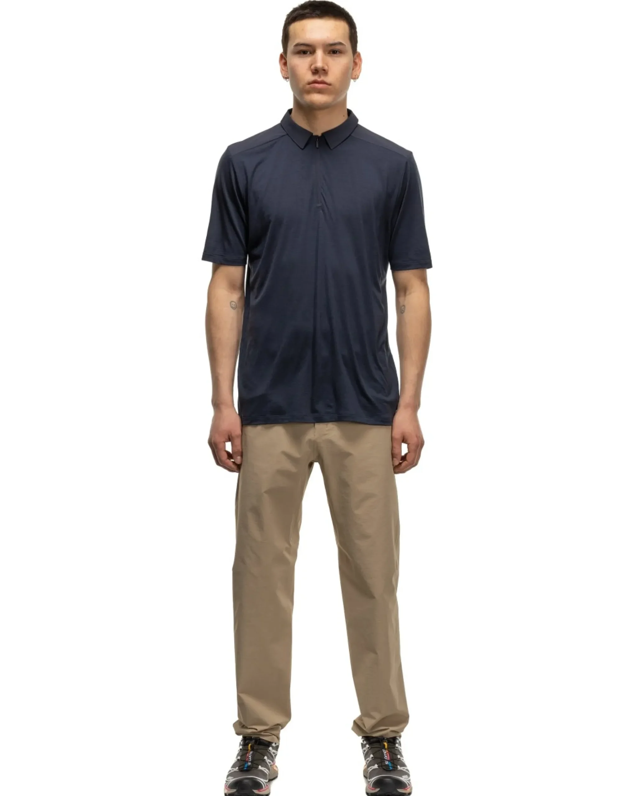 Veilance Frame Ss Polo Shirt Black Sapphire>Men T-Shirts