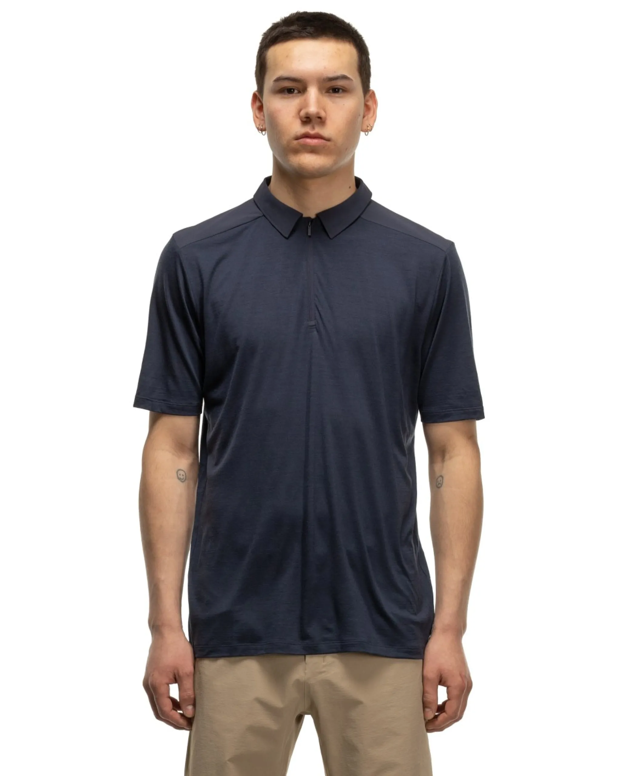 Veilance Frame Ss Polo Shirt Black Sapphire>Men T-Shirts