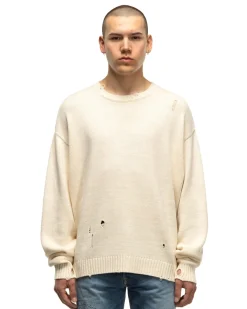 KAPITAL 5G Cotton Knit Rainbowy Patch Crew Sweater Ecru><noscript><img width=