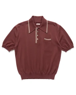 KAPITAL 14G Knit Carol Polo Burgundy>Men Shirts