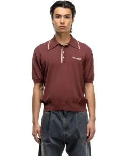 KAPITAL 14G Knit Carol Polo Burgundy><noscript><img width=