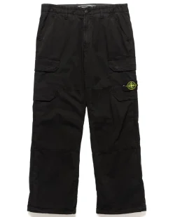 Stone Island Gabardine Cotton Stretch Cargo Pants Black>Men Bottoms
