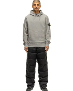 Stone Island Garment Dyed Cotton Fleece Hoodie Melange Grey>Men Sweaters