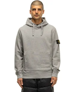 Stone Island Garment Dyed Cotton Fleece Hoodie Melange Grey><noscript><img width=