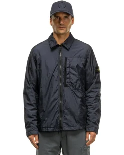 Stone Island Garment Dyed Crinkle Reps Recycled Nylon Overshirt Navy Blue><noscript><img width=