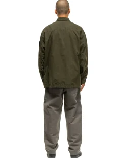 Stone Island Garment Dyed Old Effect Overshirt Olive><noscript><img width=