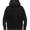 ATON Garment Dyed Urake Hoodie Black>Men Sweaters