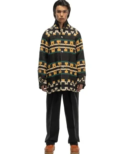 visvim Hopiland Coat Native Blanket Black>Men Outerwear