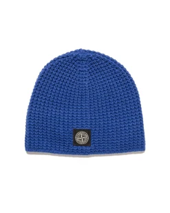 Stone Island Lambswool Beanie Bright Blue>Men Headwear