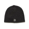 Stone Island Lambswool Beanie Melange Charcoal>Men Headwear