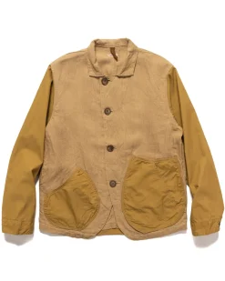 KAPITAL Linen Chino Cloth X Gabardine Ringoman Coverall Beige>Men Outerwear