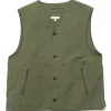 Engineered Garments Liner Vest Cotton Ripstop Olive>Men Outerwear