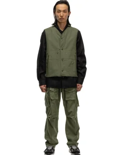 Engineered Garments Liner Vest Cotton Ripstop Olive>Men Outerwear
