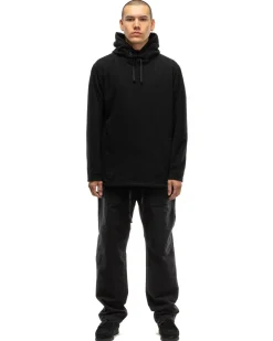Engineered Garments Long Sleeve Hoody Polyester Waffle Black>Men Sweaters