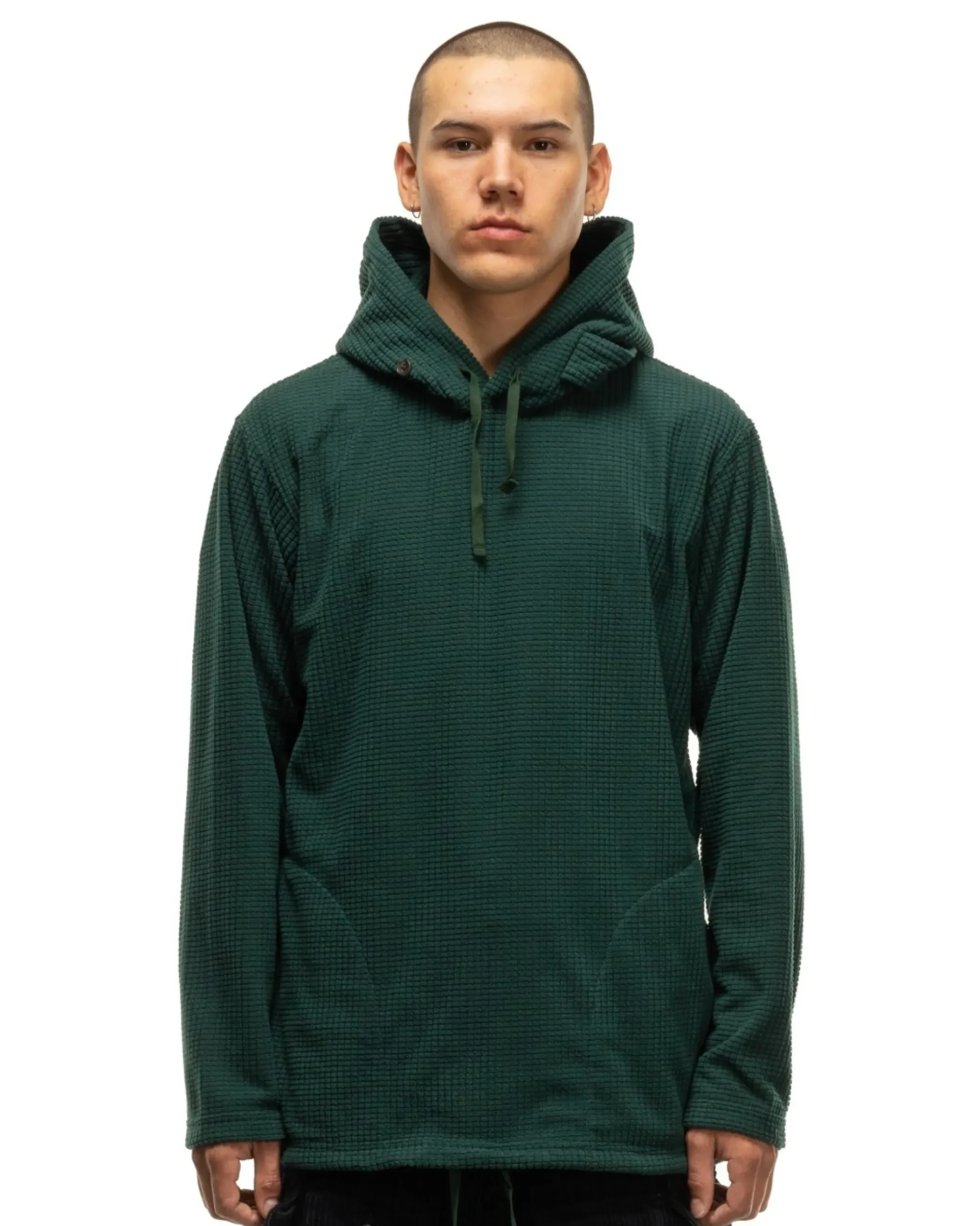Engineered Garments Long Sleeve Hoody Polyester Waffle Forest>Men Sweaters