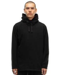 Engineered Garments Long Sleeve Hoody Polyester Waffle Black><noscript><img width=