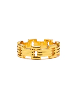 MAPLE Lui Link Ring 14K Gold Plated>Men Accessories