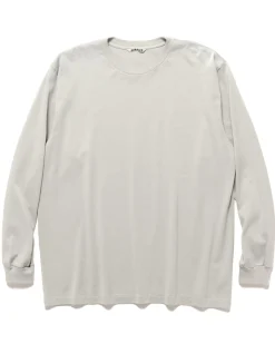 AURALEE Luster Plaiting L/S Tee Light Blue>Men Bottoms