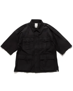 visvim Marswell Shirt S/S Dmgd Black>Men Shirts