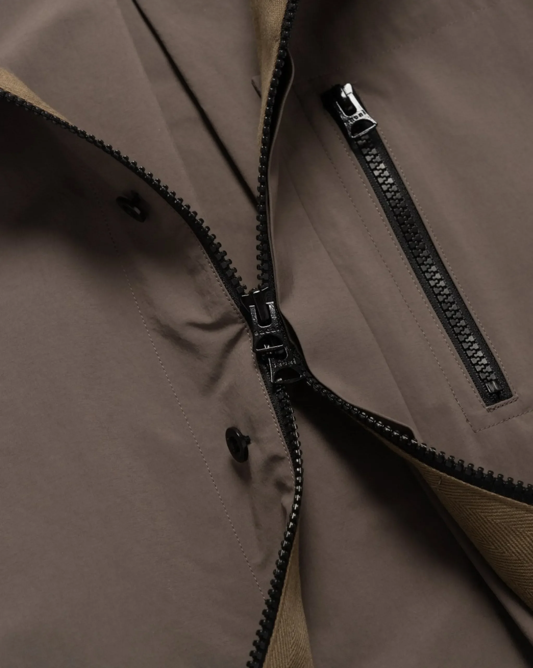 sacai Matte Taffeta L/S Shirt Taupe>Men Shirts