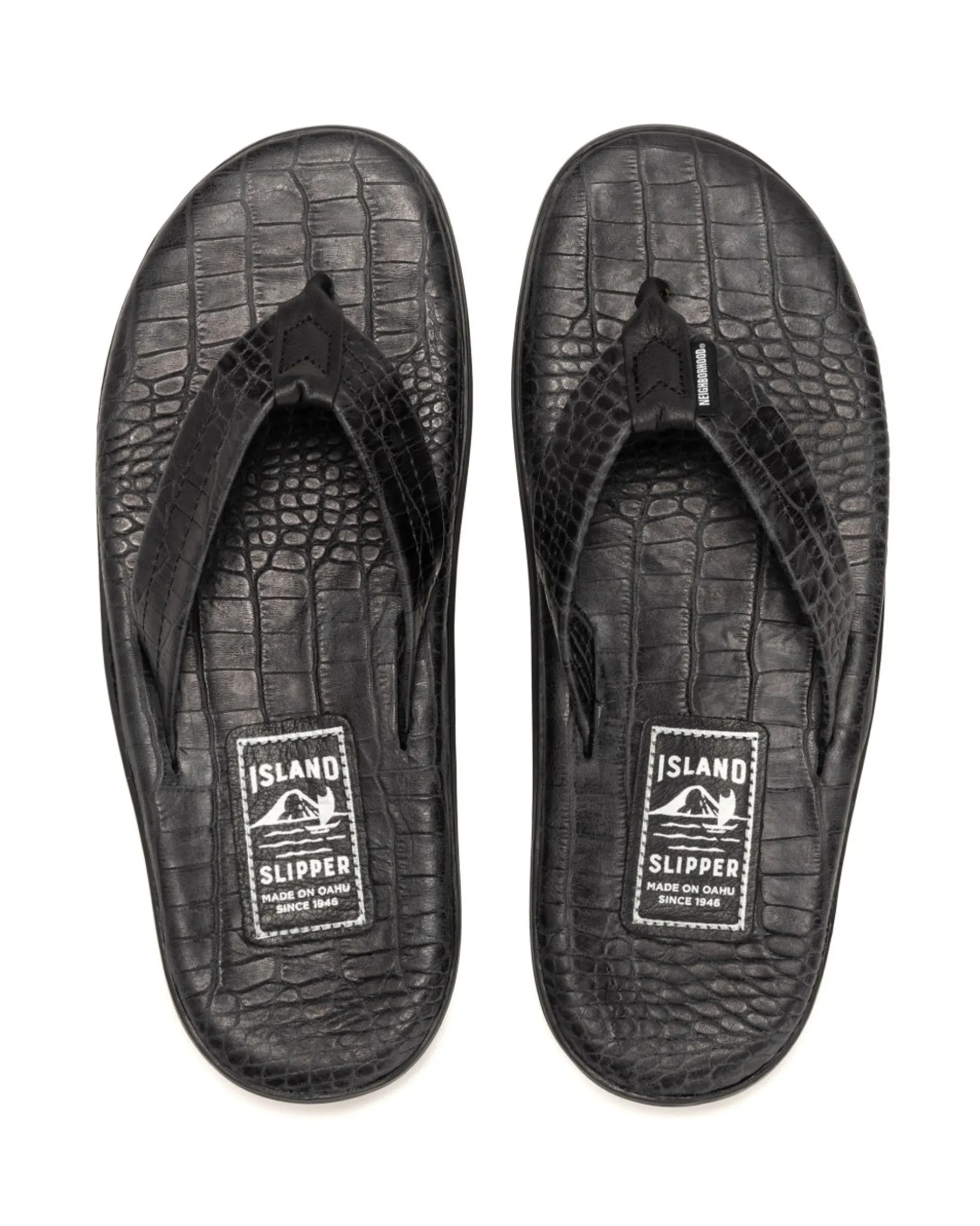 Neighborhood Nh X Island Slipper . Leather Sandal Black>Men Footwear