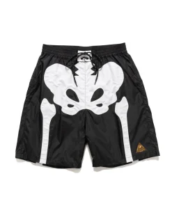 KAPITAL Nylon Bone Swim Trunks Black>Men Shorts